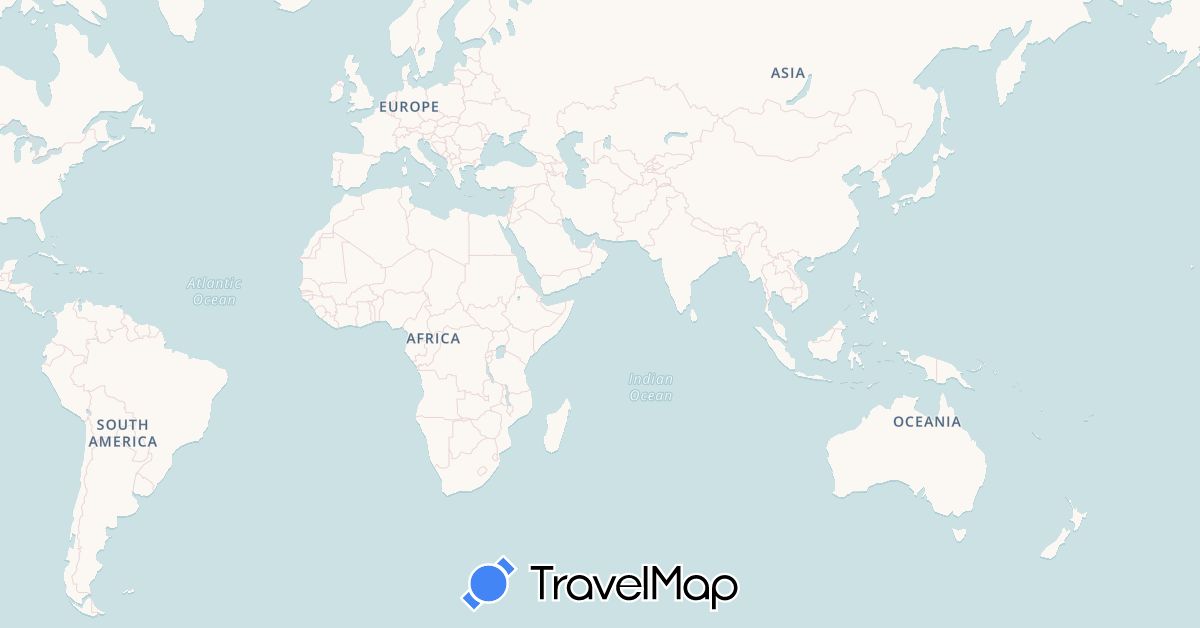 TravelMap itinerary: driving, bus, plane, train, hiking, boat in Argentina, France, Japan, New Zealand, Singapore, Thailand (Asia, Europe, Oceania, South America)